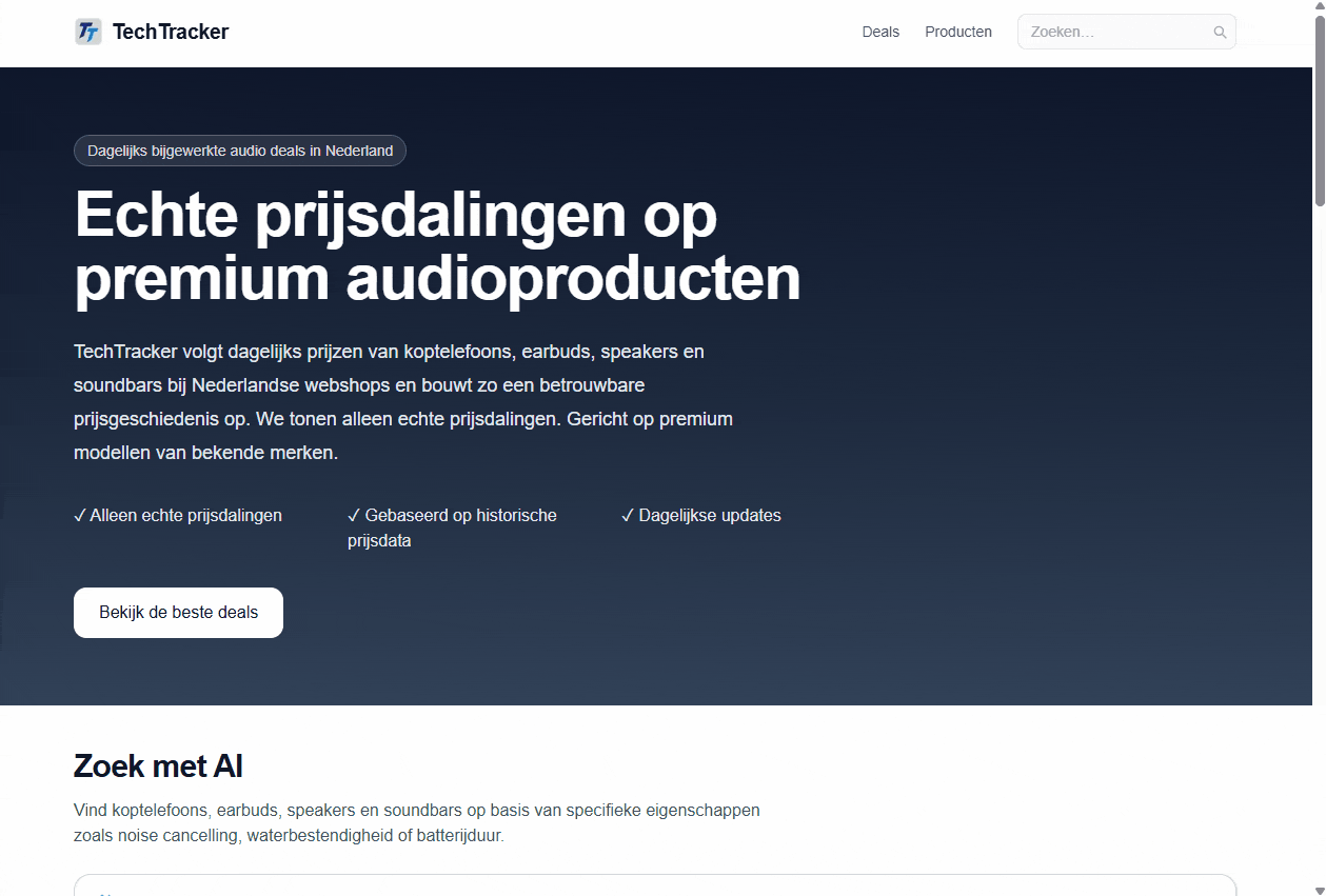 Screen capture van TechTracker